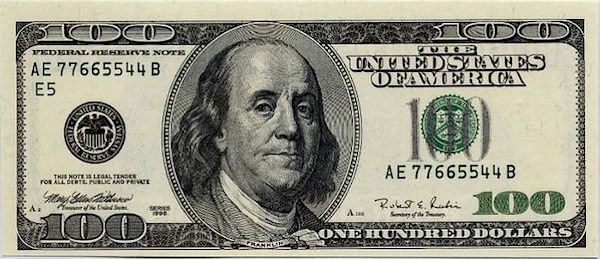 Benjamin Franklin on $100 bill